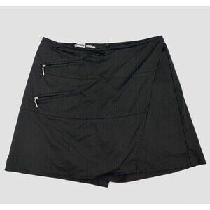 Jamie Sadock Skort Womens 12 Black Skirt Front Slit Zipper Golf Shorts Active